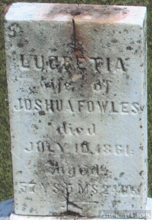 Lucretia Nicholls gravesite