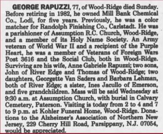 George Rapuzzi Obituary
