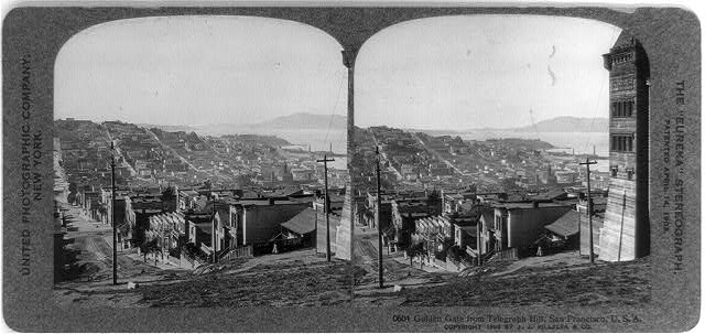 Golden Gate from Telegraph Hill, San Francisco, U.S.A.