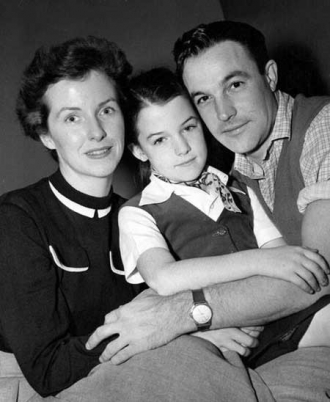 Betsy Blair and husband Gene Kelly and daughter Kerry Kelly.