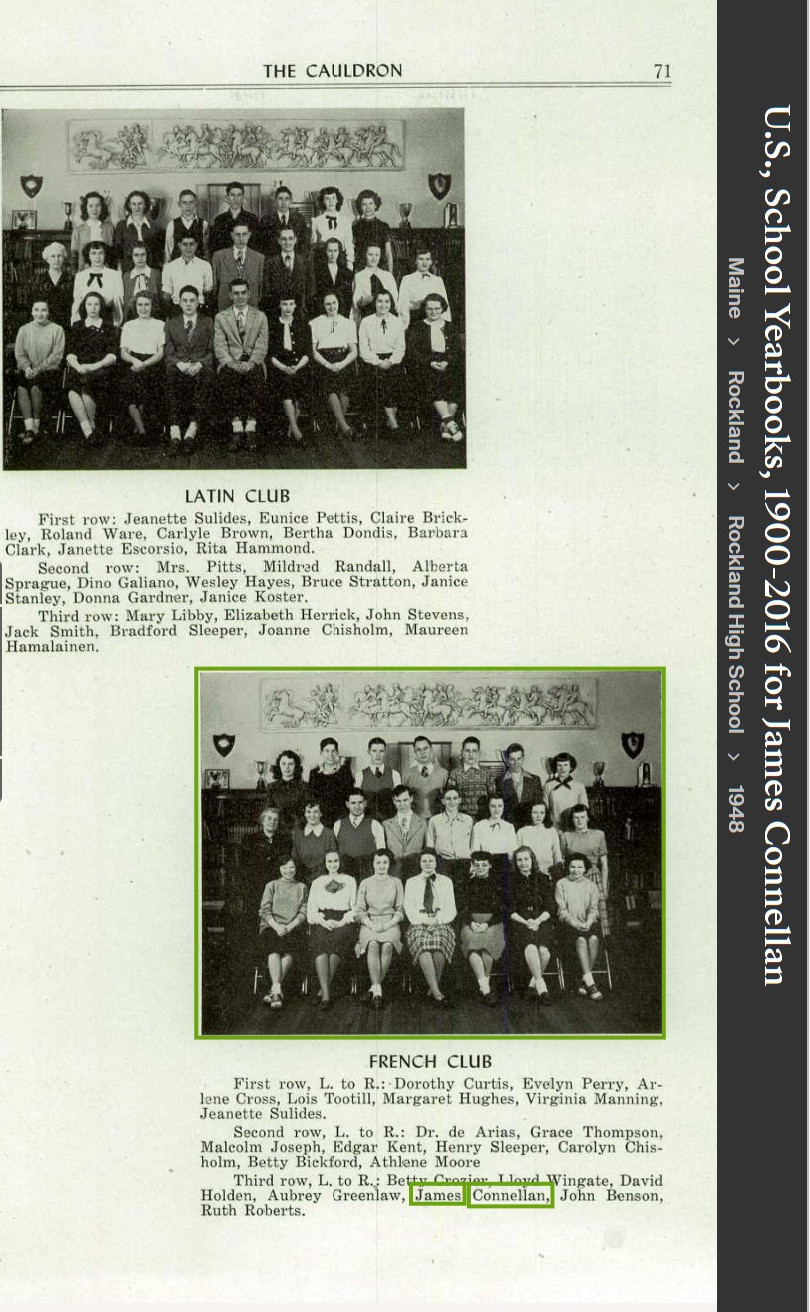 James Mcdevitt "Jimmy" Connellan--U.S., School Yearbooks, 1900-2016(1948)French Club