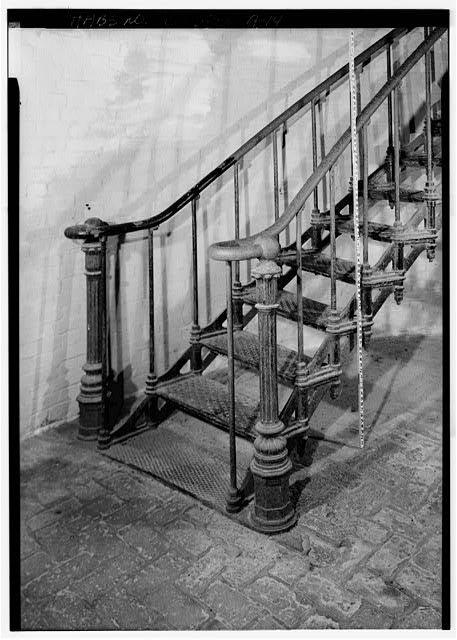 14. BASE OF CIRCULAR IRON STAIRWAY, WITH SCALE - Hunting...