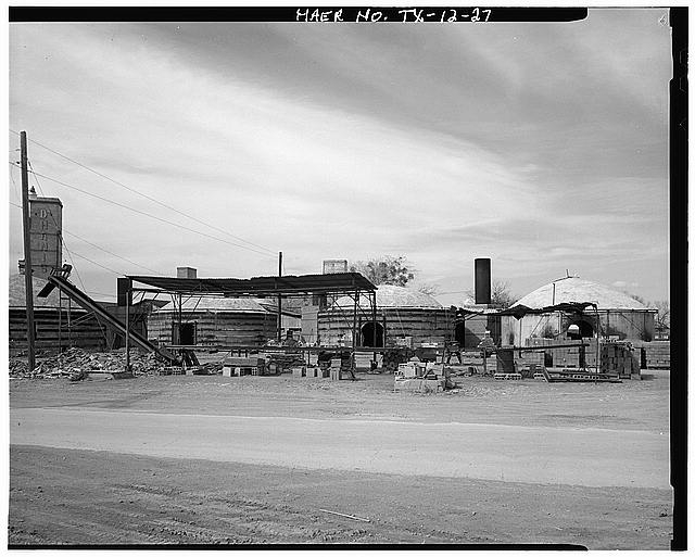 27. TURN-OF-THE-CENTURY KILNS ON THE LEFT; 1950'S STEEL...