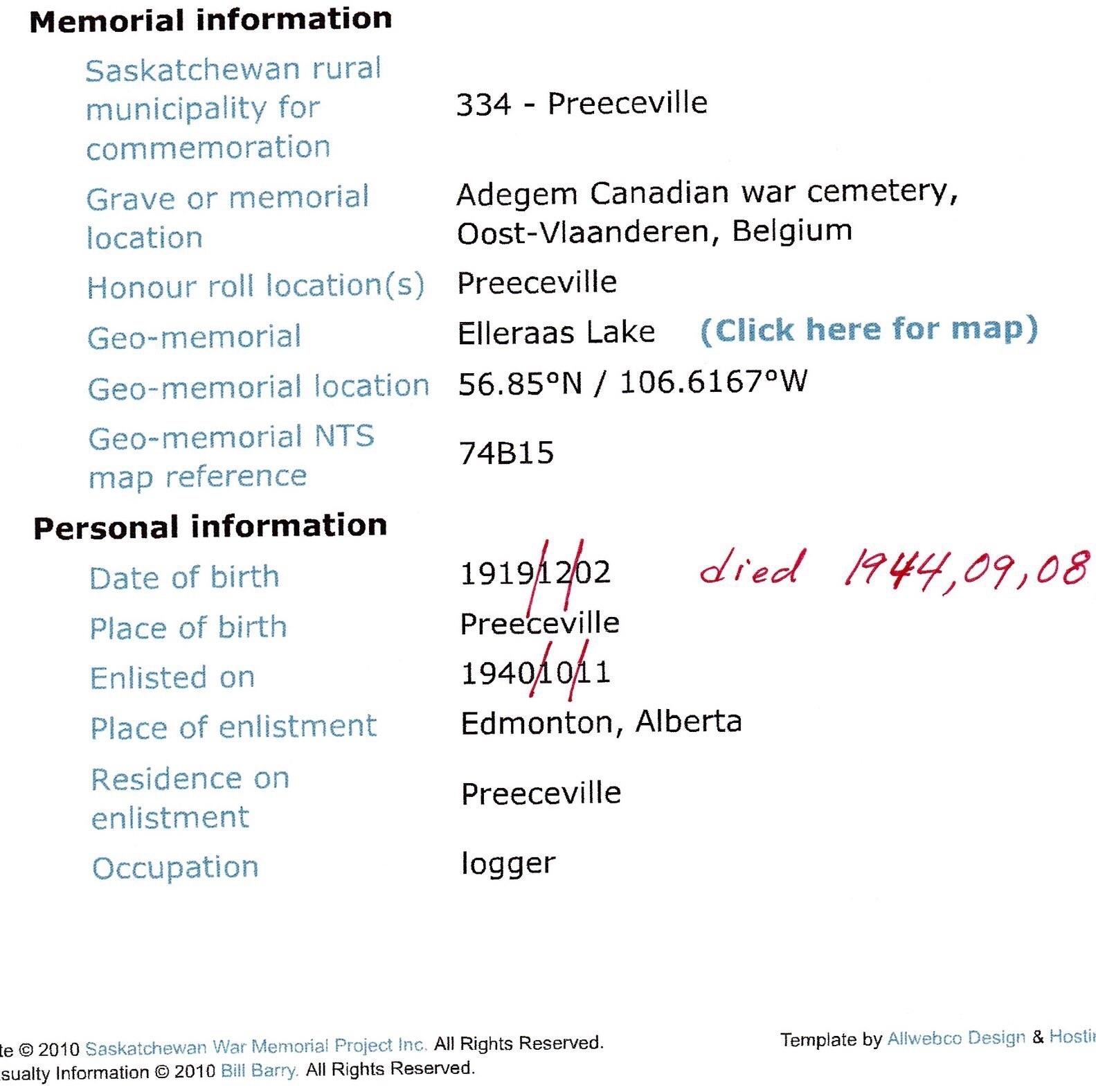 Gordon Elleraas Memorial