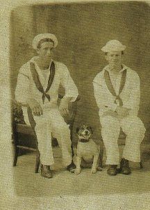 My Uncle Orville & Unkown Navy Guy with dog