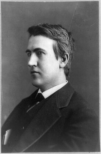 [Thomas Edison, head-and-shoulders portrait, facing left]