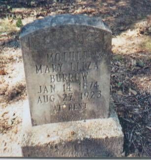 Mary Lliza Burrow Gravestone