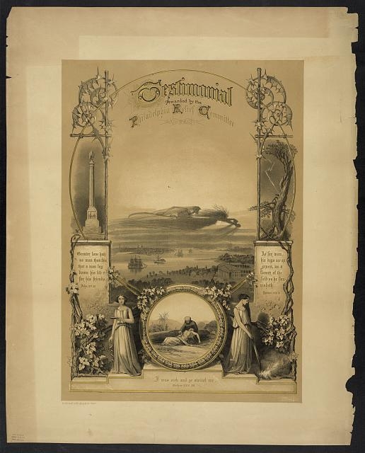 Testimonial awarded by the Philadelphia Relief Committee...