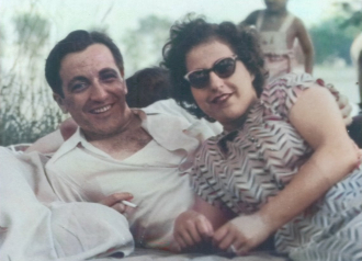 My parents Thomas J. George and Mary Hall George picnic late 1940's