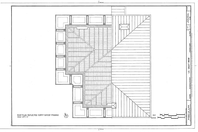 Roof Plan - Reflected Soffit & Roof Framing - U.S. Grant...