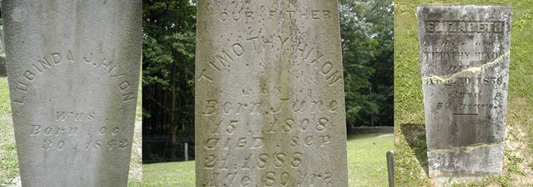 Timothy Hixon(and relatives) Tombstones