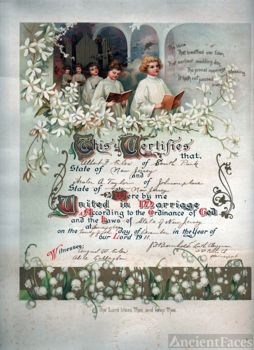 Marriage cerftificate Hester & Albert 1911