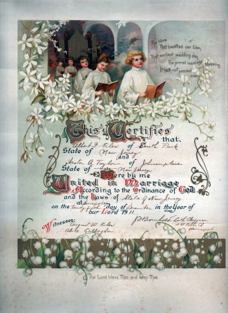 Marriage cerftificate  Hester & Albert 1911