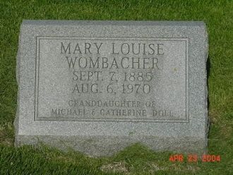 Mary Louise Wombacher's Tombstone