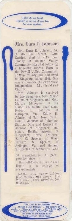 Mrs Eura E. Johnson