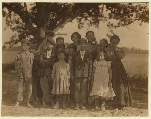 A group of berry pickers from Philadelphia on Giles Farm,...