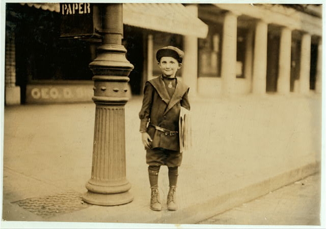 Sunday, 7 yr. old news-boy, without a badge, who tried to...