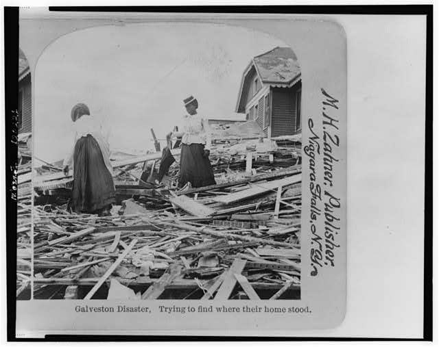 Galveston disaster, trying to find where their home stood