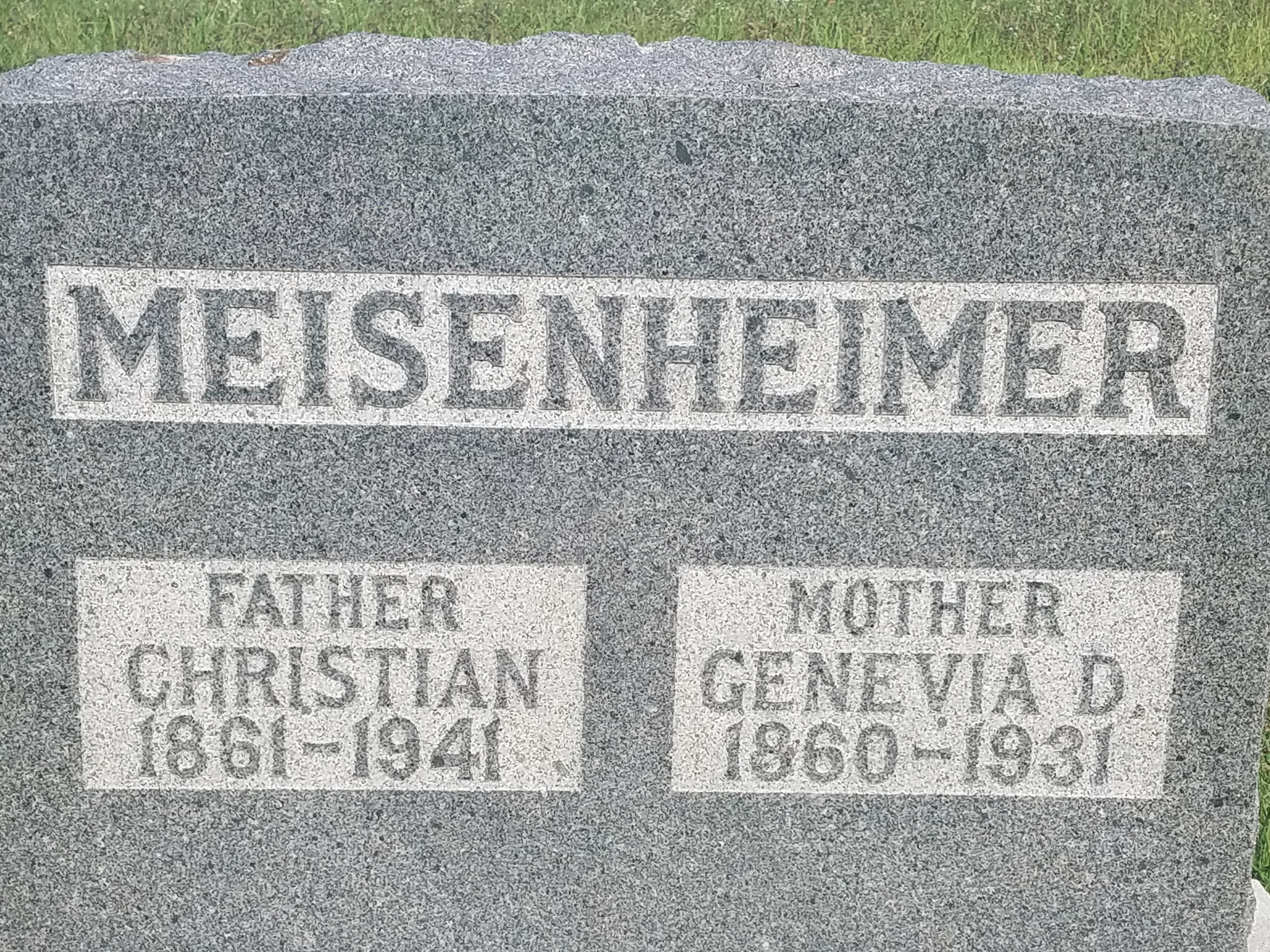 Genevia and Christian Meisenheimer Gravesite