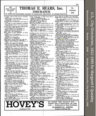 Margaret E. (Hehir) Quealey--U.S., City Directories, 1822-1995(1940)