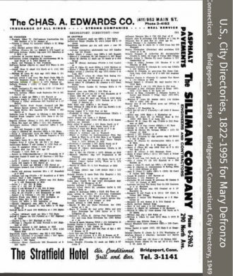 Mary Elizabeth (O'hare) Defronzo --U.S., City Directories, 1822-1995 (1949)
