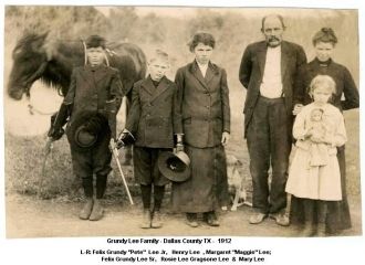 The Grundy Lee Family - 1912- Dallas, Texas
