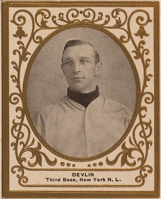 [Art Devlin, New York Giants, baseball card portrait]
