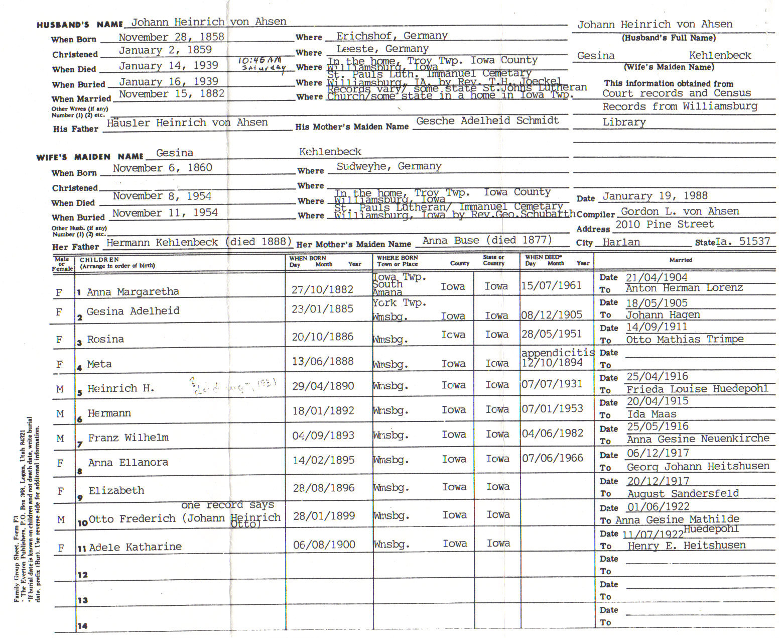 My Great Grandfather's record from my research
