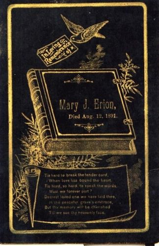 Funeral Card of Mary J.