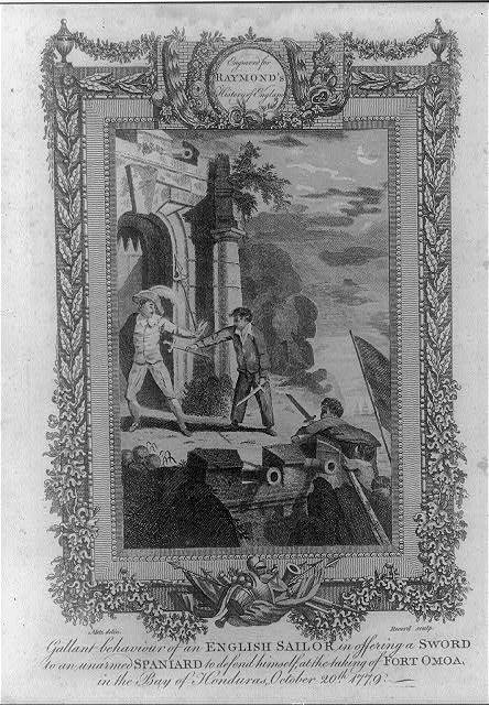 Gallant behavior of an English sailor in offering a sword...