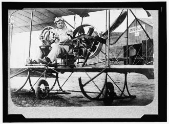 PECK, PAUL. COMMERCIAL AVIATOR. IN GYRO TYPE PLANE...