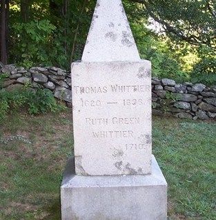 Ruth Whittier headstone, MA 1710