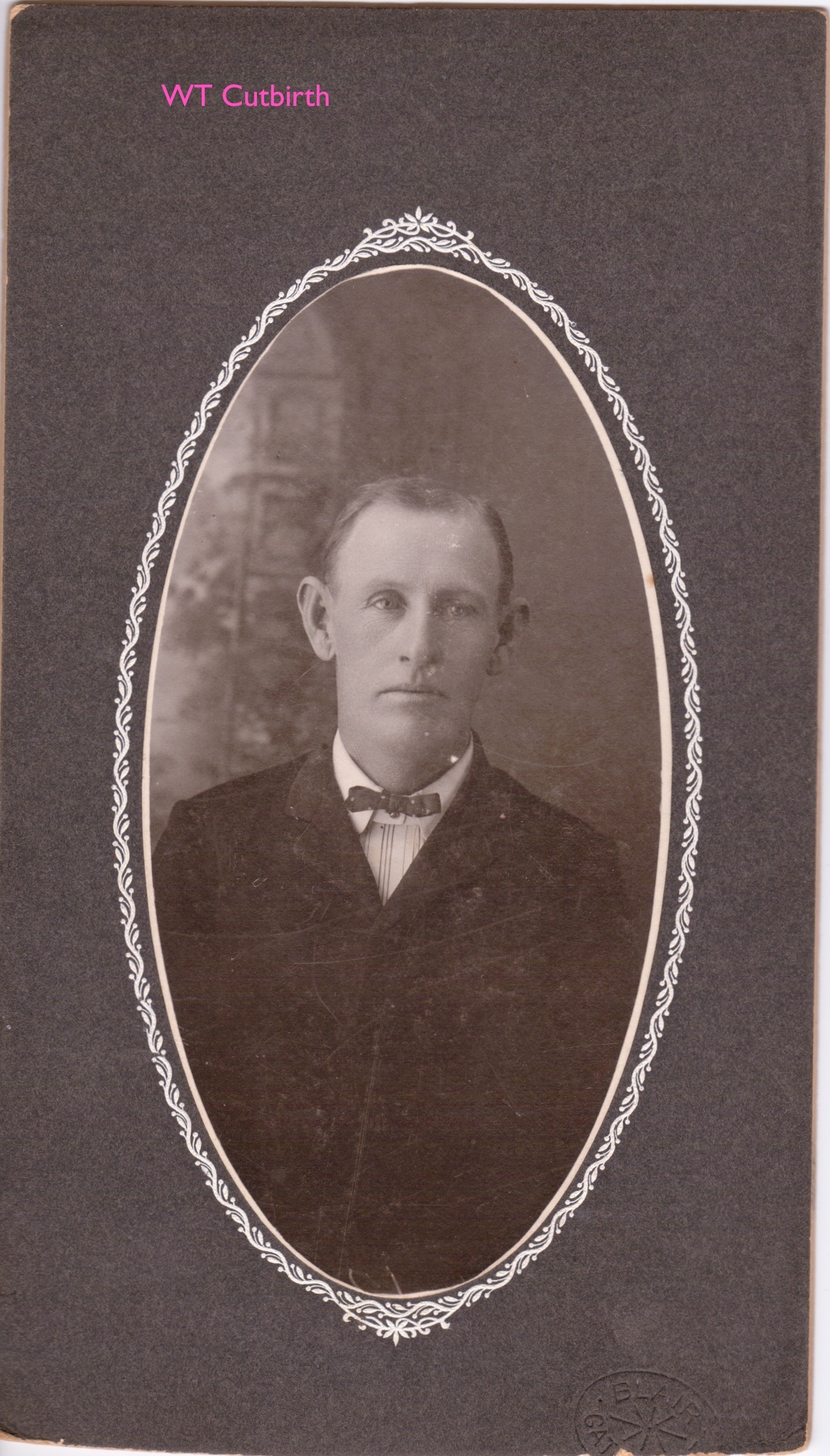William Thomas Cutbirth, 1908