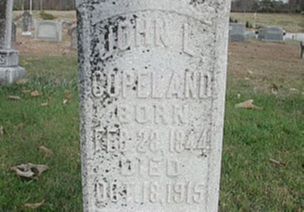 headstone of John Lewis Copeland