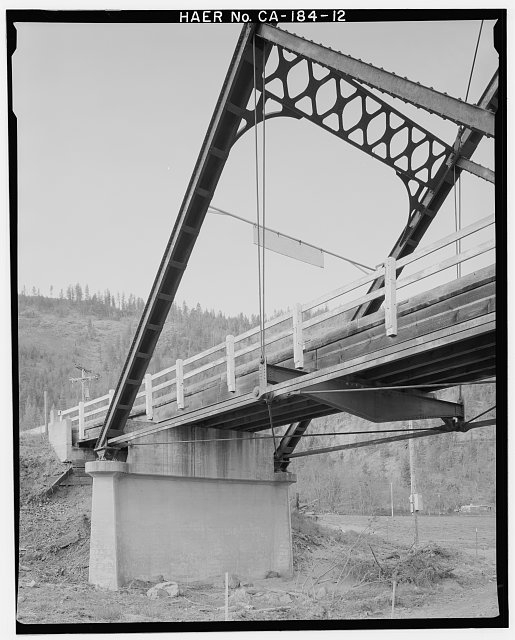 12. VIEW OF SOUTH BRIDGE PIER, UNDER-STRUCTURE, END POSTS...