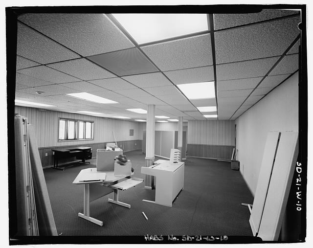 10. Interior view of large unoccupied office space;...