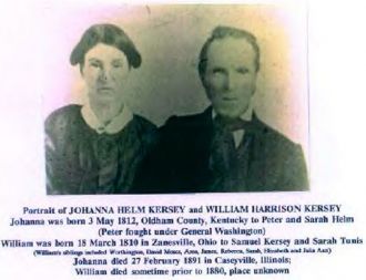 William and Joanna (Helm) Kersey, 1850