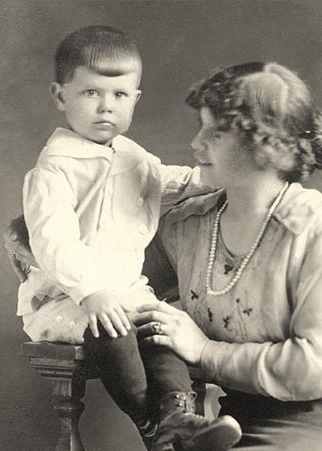 Keith Dailey with his mother