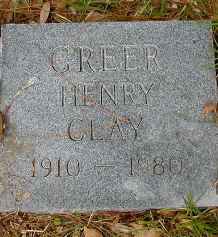 Henry Clay Greer gravestone