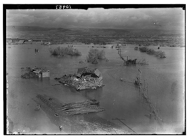 Jordan floods (taken at Allenby Bridge). Floods covering...