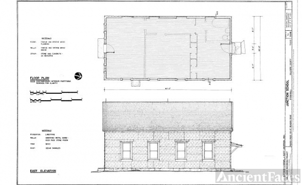 Floor Plan And East Elevation - Lyndon B. Johnson Ranch,...