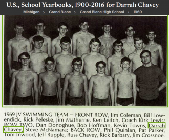 Darrah Perry Chavey--U.S., School Yearbooks, 1900-2016 Grand Blanc High School (1969) Swim Team