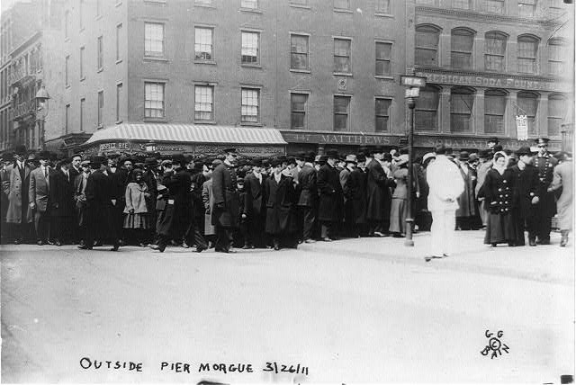 Triangle Waist Co. fire, N.Y.C.--Crowds outside pier morgue