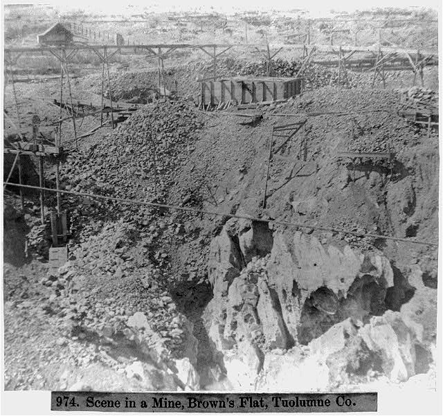 Scene in a mine, Brown's Flat, Tuolumne County