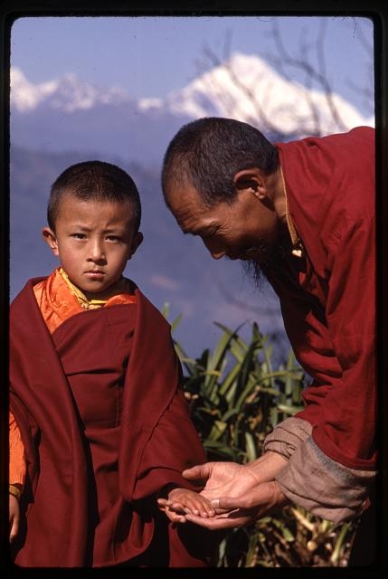 Holiest reincarnate in Sikkim with teacher, Mt....