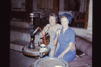Bill & Ann Muckerman enjoying an Opium Den in Tahran, Iran!  