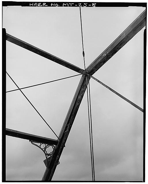 8. DETAIL VIEW OF TOP CHORD INCLINED ENDPOST AND PORTAL...