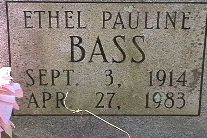 Ethel Pauline Hopson Bass Grave site