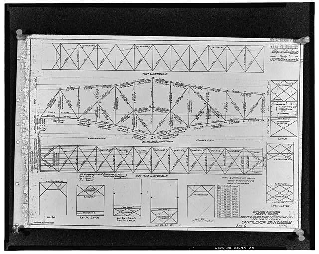 20. CANTILEVER SPAN DIAGRAM, dated March 7, 1928, revised...
