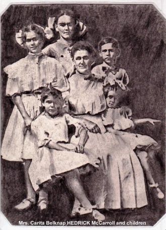 A photo of Mrs. W. F. McCarroll and Children